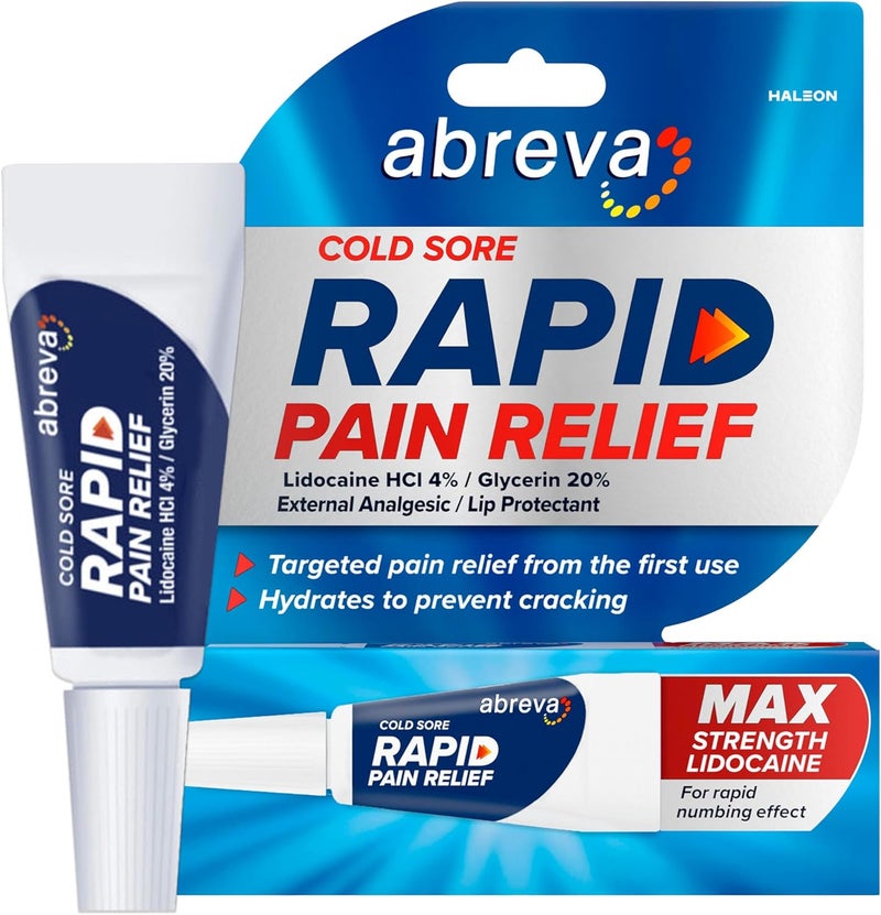 abreva كريم علاج قرح البرد لتخفيف الألم السريع - 1 أنبوب، 3 جرام - Image 1